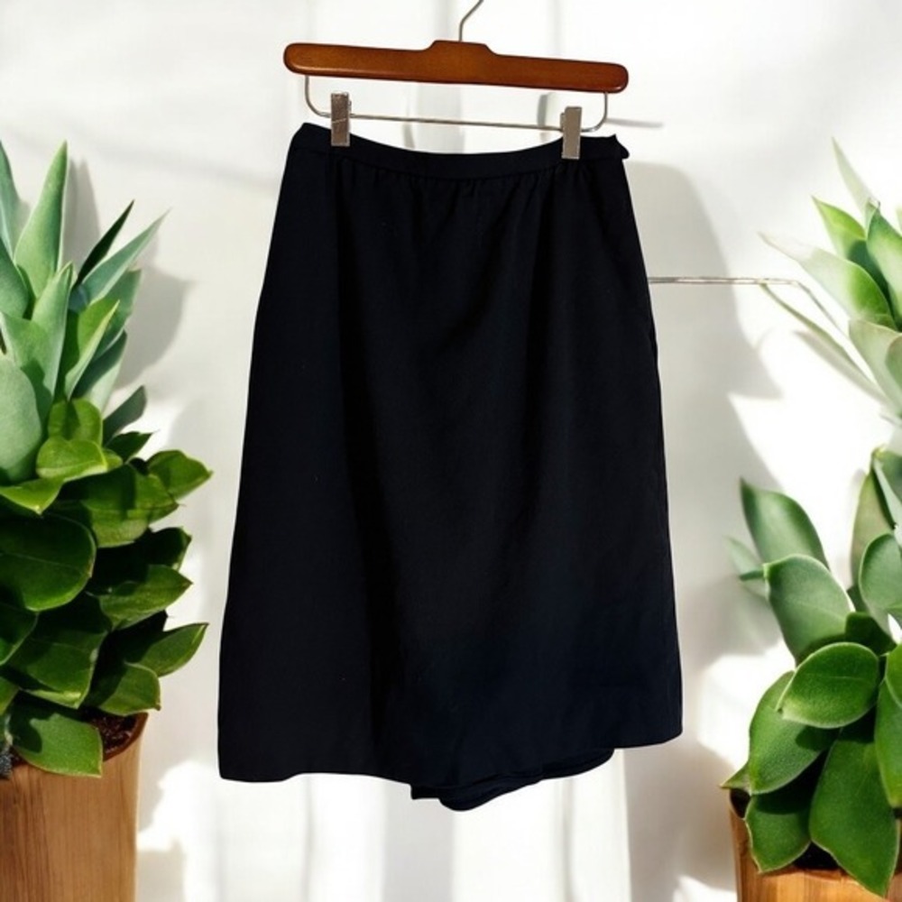 Valentino 12 Boutique Vintage Black Midi Skirt‎ Italy Classic Career Designer